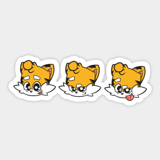 The Faces of Little Tiger Dude Sticker